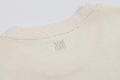 T-shirt beige à logo ami de cœur gris