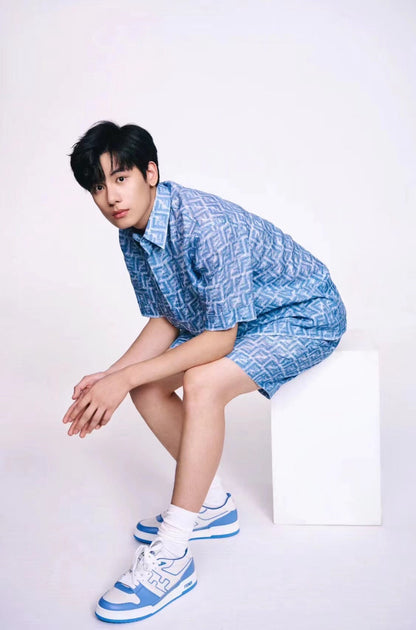 Shorts FF Seide blau