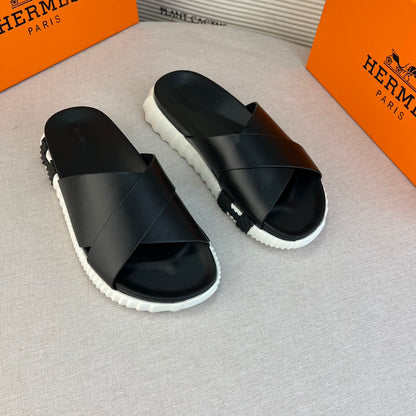 Hrms Infra Sandal In Nappa Leather Noir