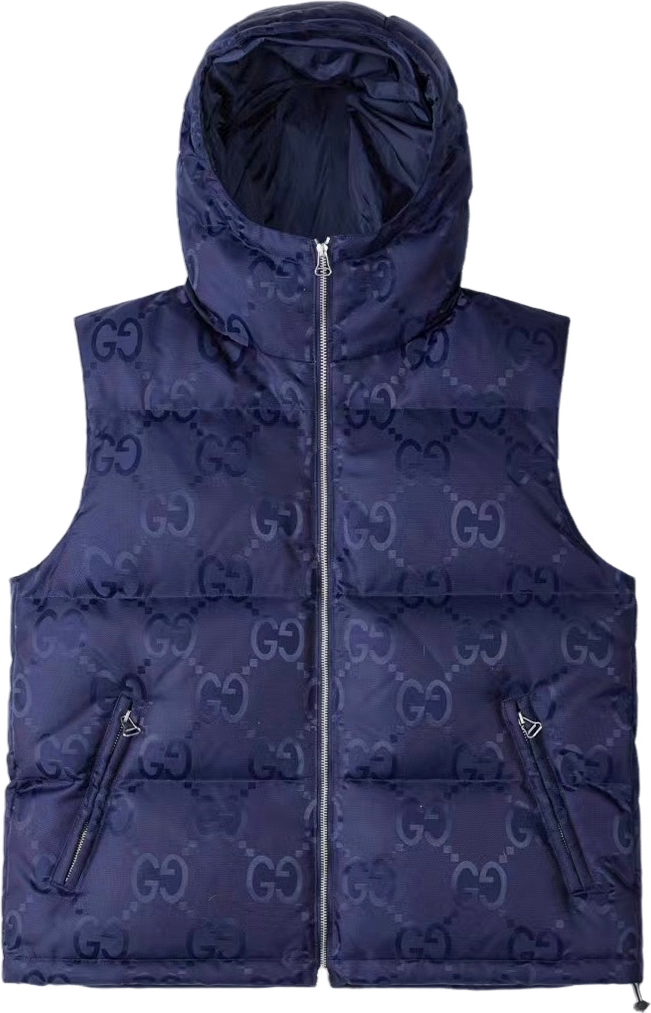 GG jumbo sleeveless jacket blue night