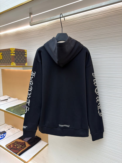 Chrome Hrts Vertical Logo Sweat à capuche Noir