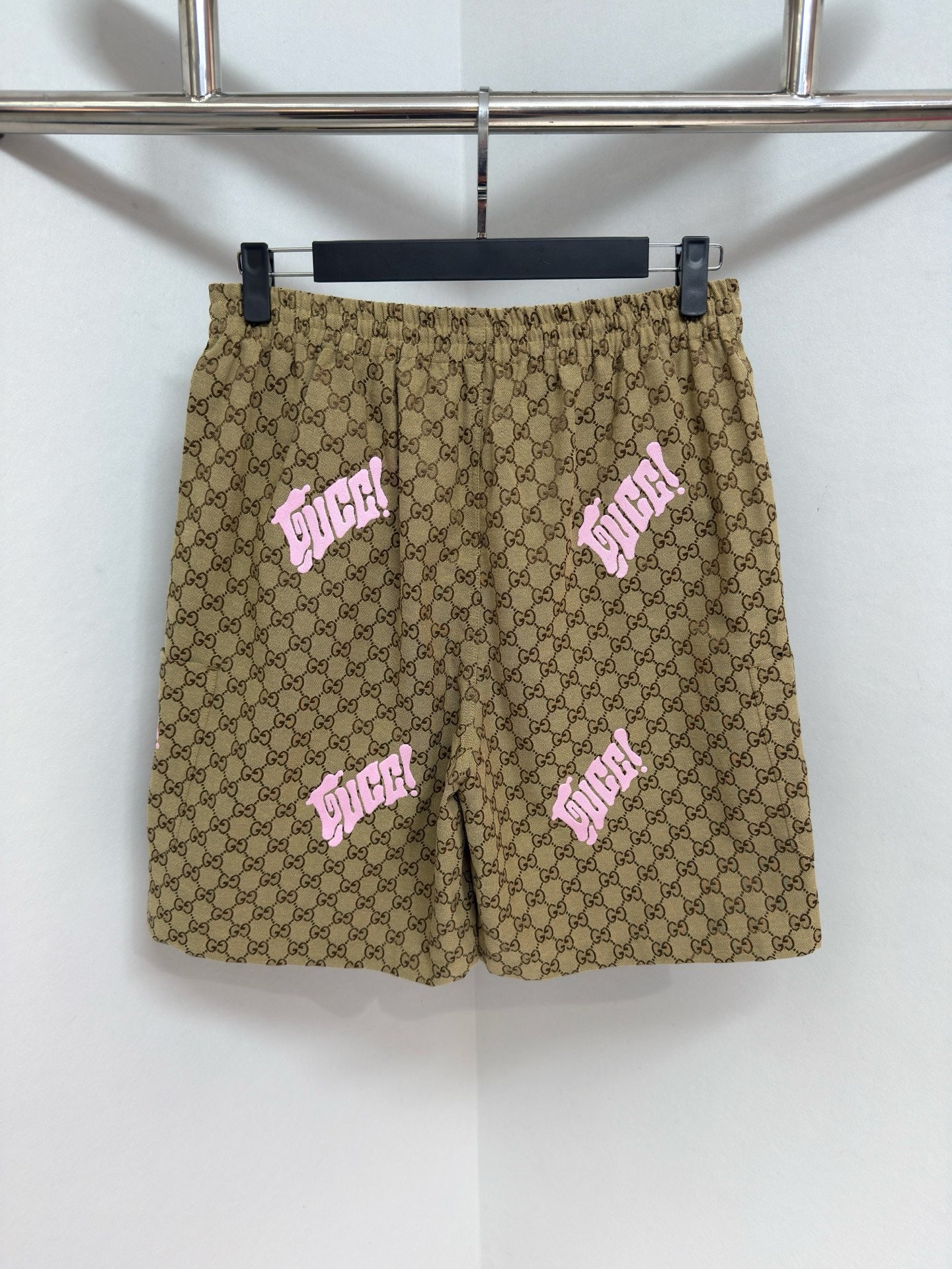 SHORT GG EN TOILE EN MÉLANGE DE LIN AVEC BRODERIE