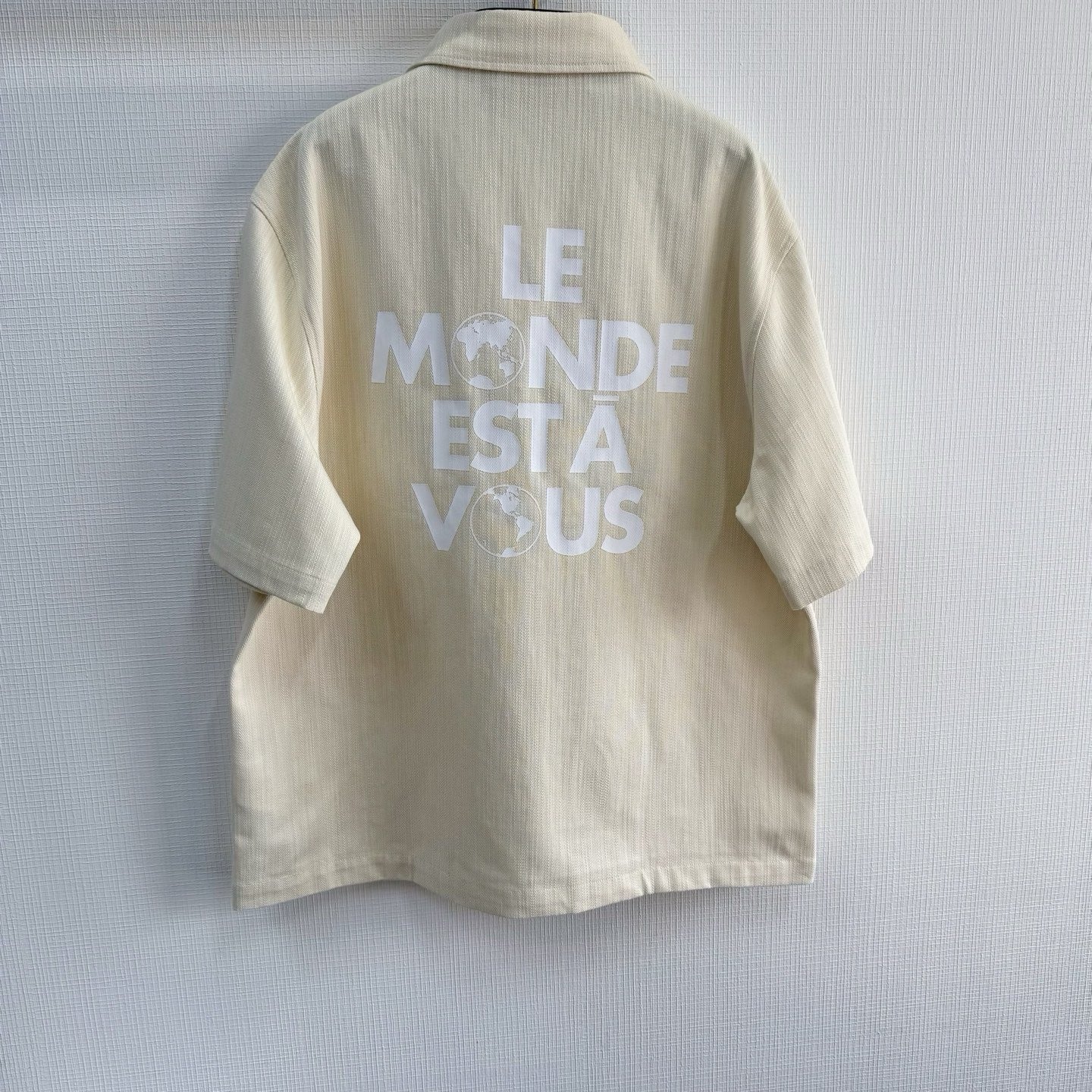 Chemise lv  manches courtes en soie mélangée