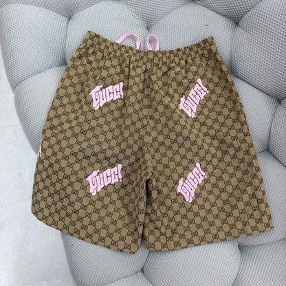 SHORT GG EN TOILE EN MÉLANGE DE LIN AVEC BRODERIE
