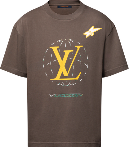 Tee-shirt lv délavé ornementé en coton