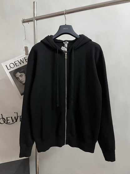 Sweatshirt à capuche zippé Anagram en laine Loew