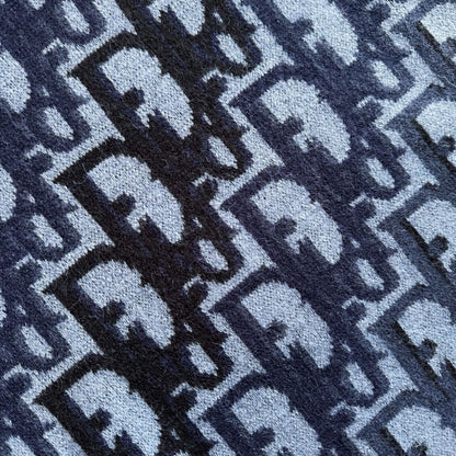 Pull CD Oblique Jacquard de laine bleue