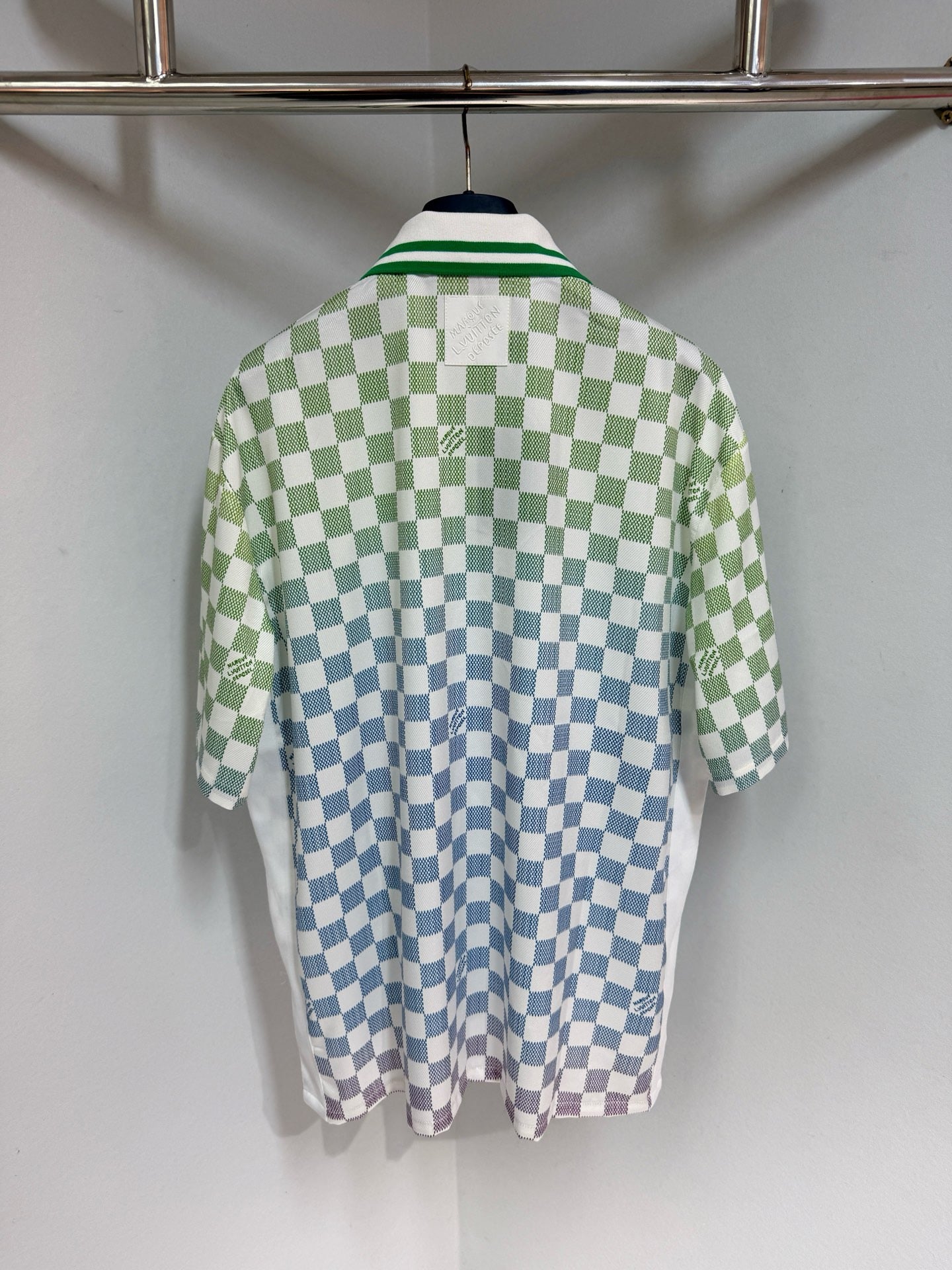 Ensemble imprimé Damier Gradient en soie