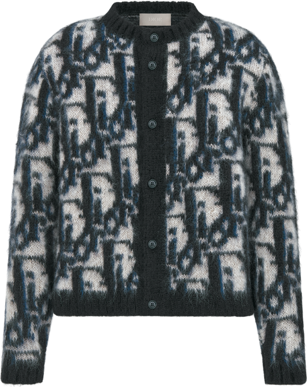 Cardigan CD Oblique Maille de mohair et laine mélangés bleus