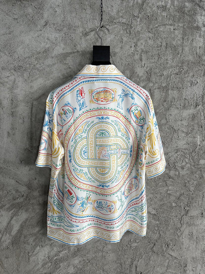 CHEMISE CASA CUBAN COLLAR SILK ENSEMBLE