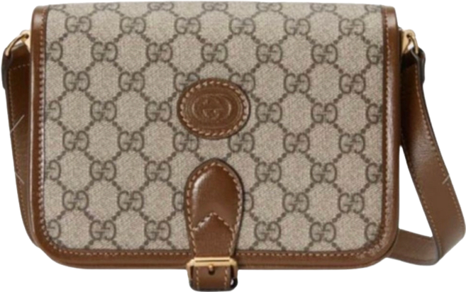 Sacoche Gg detail en cuir marron  facture