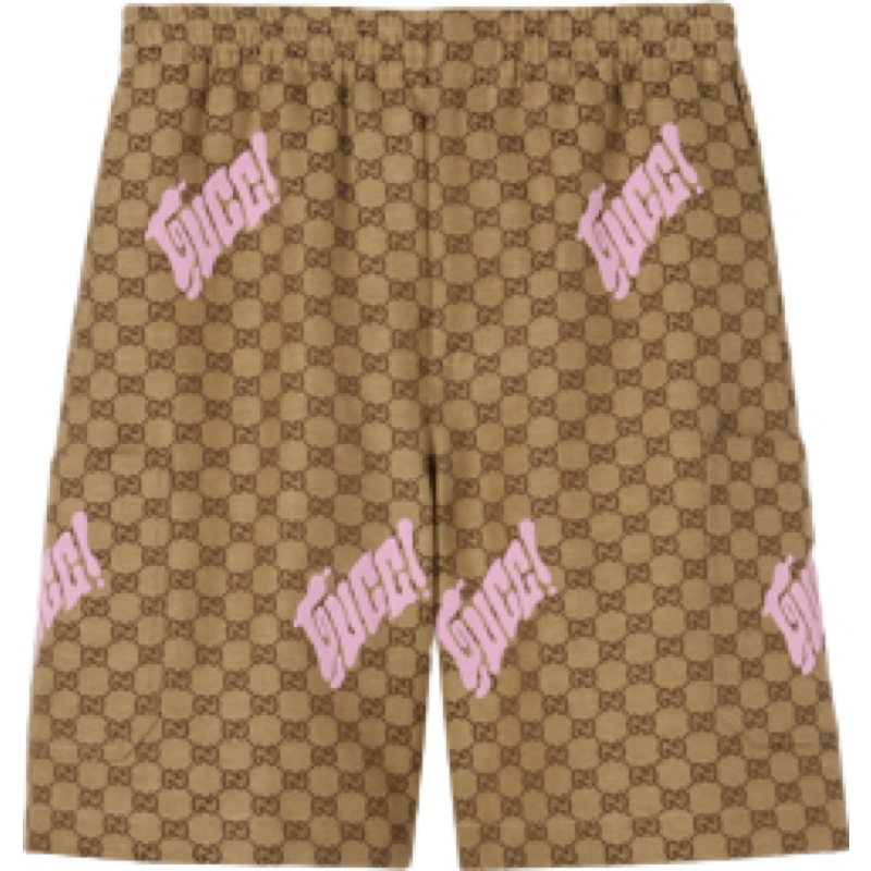 SHORT GG EN TOILE EN MÉLANGE DE LIN AVEC BRODERIE