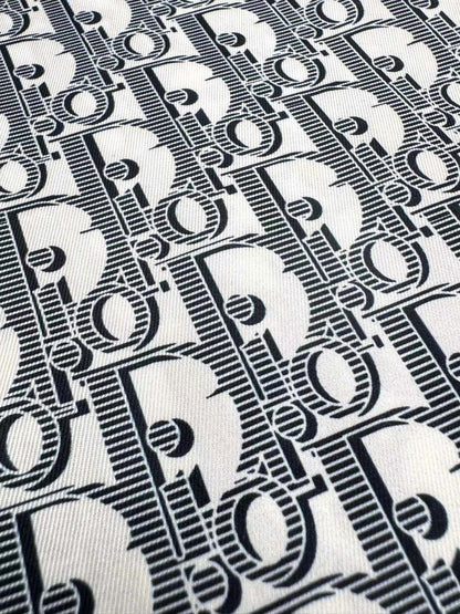 Chemise CD Oblique Sergé de soie blanche et bleue