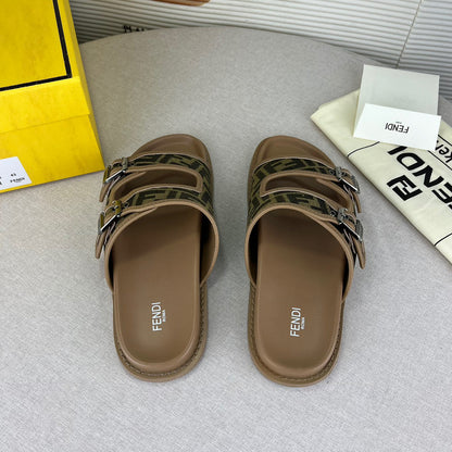 FND Feel Sandales en tissu FF marron