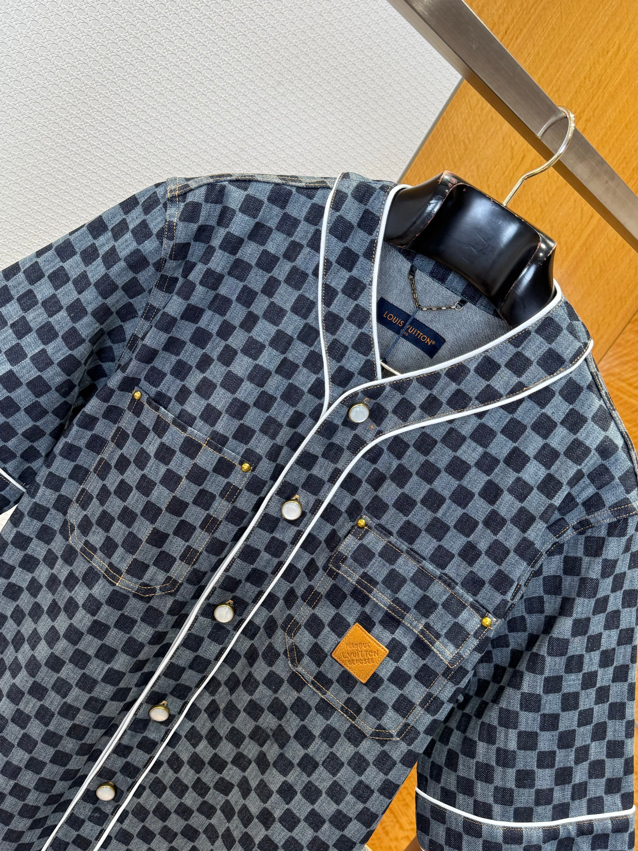 Maillot de baseball Damier en denim lv