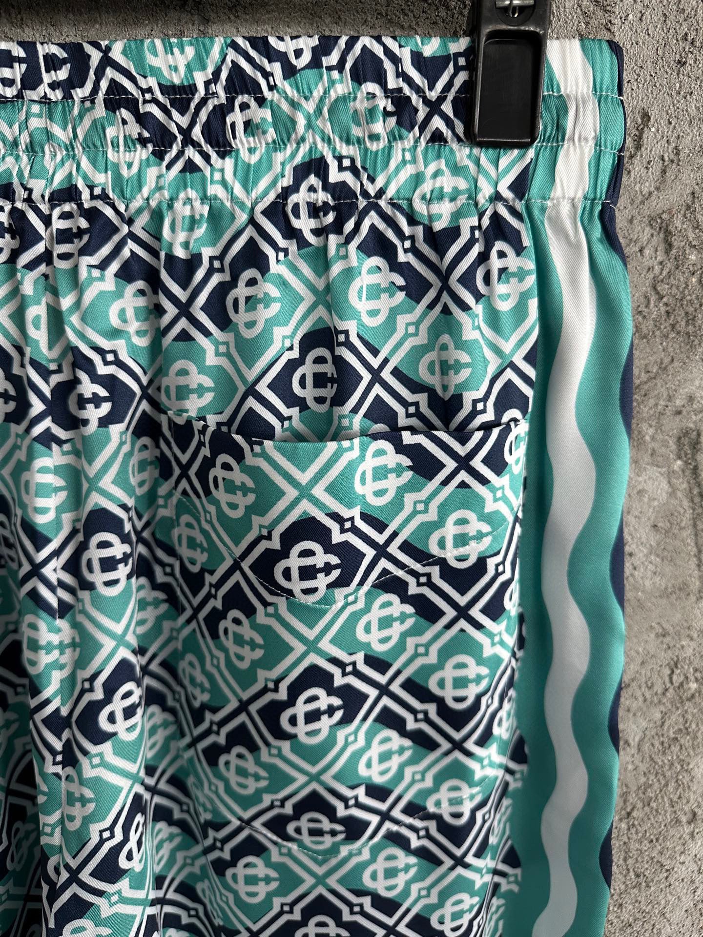 MONOGRAM WAVE LONG SLEEVE SILK SHIRT CASA