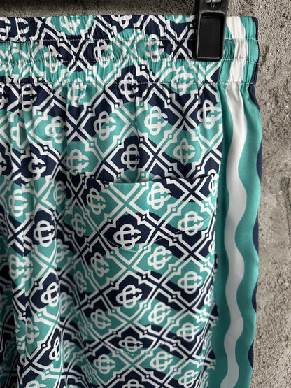 MONOGRAM WAVE LONG SLEEVE SILK SHIRT CASA
