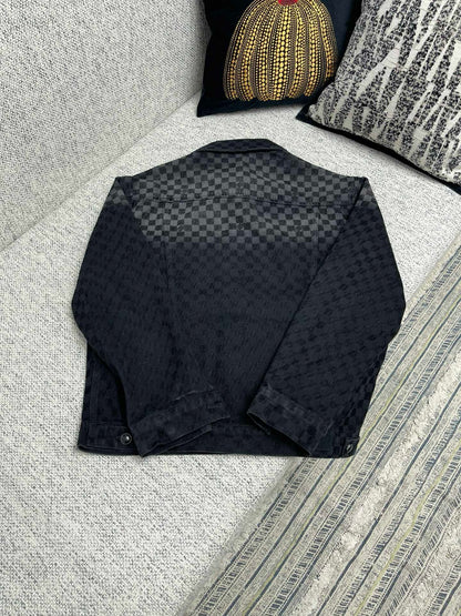 1AHBDY Tracksuit Flocked Damier Denim Trucker Jacket