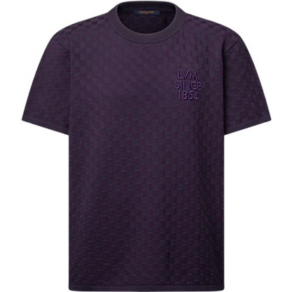 T-shirt Purple lv maille jacquard damier