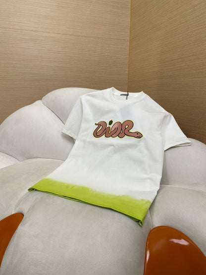 T-shirt CD AND KAWS, coupe relax Jersey de coton orange et rouge