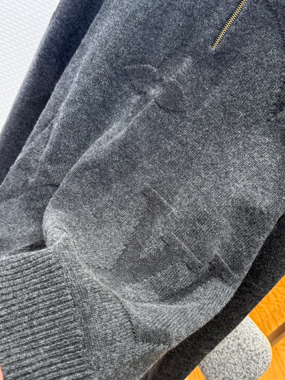 Pull Monogram Jacquard semi-zippé en laine