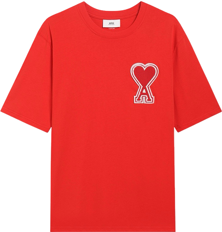 T-shirt rouge  à logo ami de cœur rouge