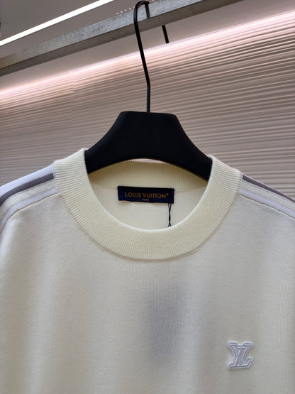 Pull col rond maille graphique lv