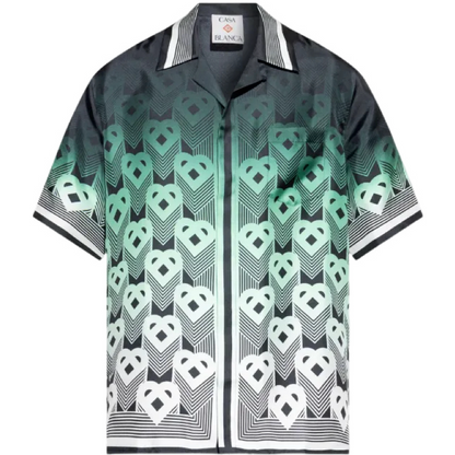 CASAB ENSEMBLE  chemise en soie en dégradé à motif monogrammé
