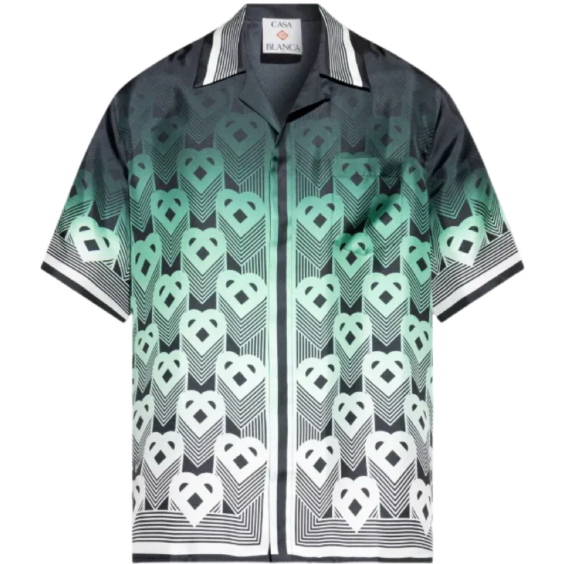 CASAB ENSEMBLE  chemise en soie en dégradé à motif monogrammé