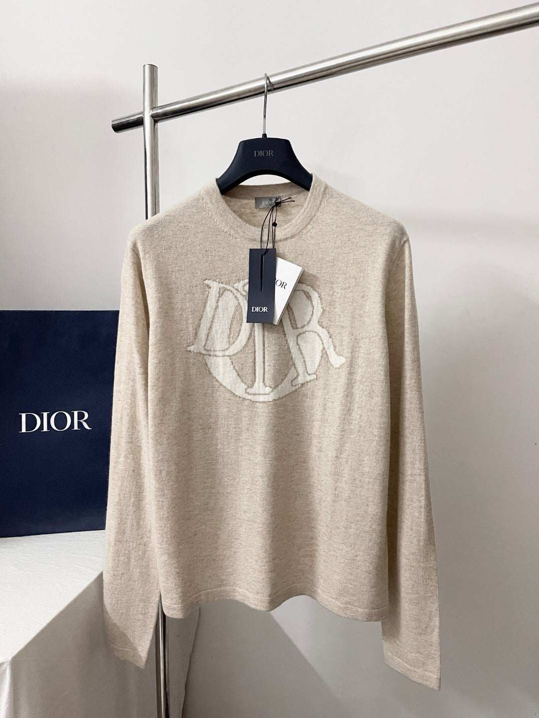 CD Charm Jersey De Laine Et Cachemire Beige