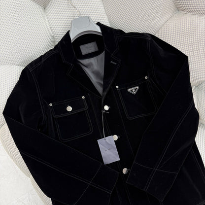Prda Velvet Denim blouson