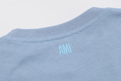 T-shirt blanc à petit logo ami de cœur beige