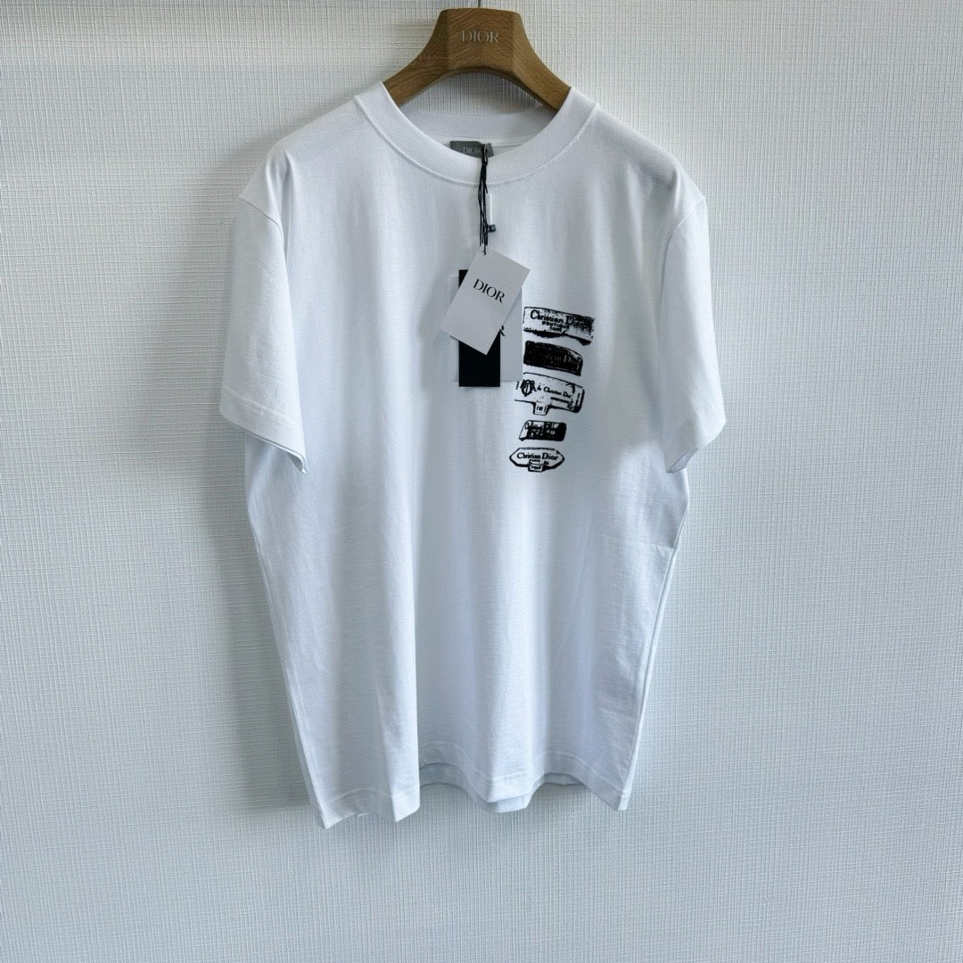 T-shirt CD Archives Labels, coupe relax Jersey de coton noir