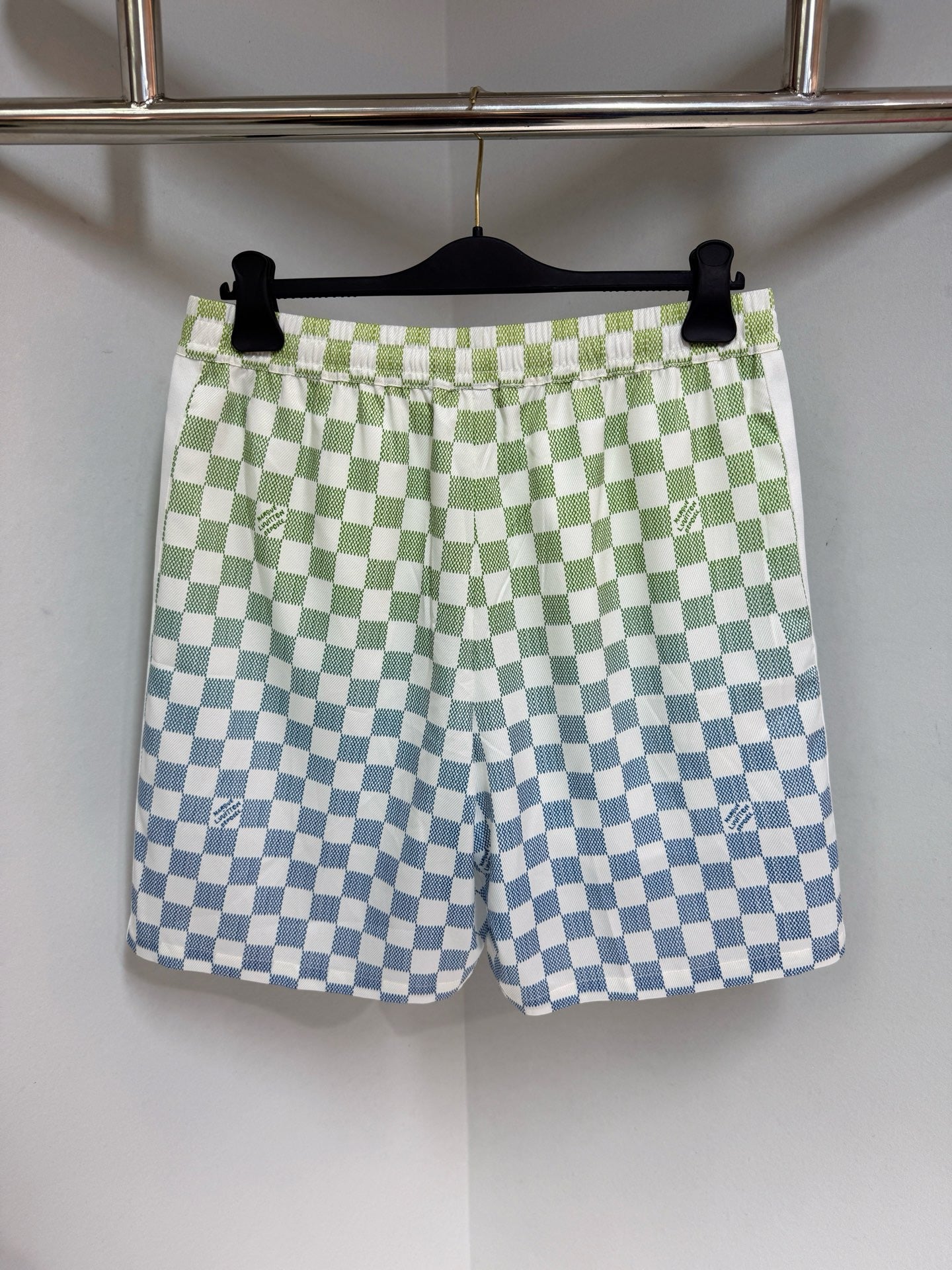 Ensemble imprimé Damier Gradient en soie
