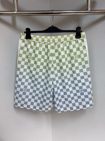 Ensemble imprimé Damier Gradient en soie