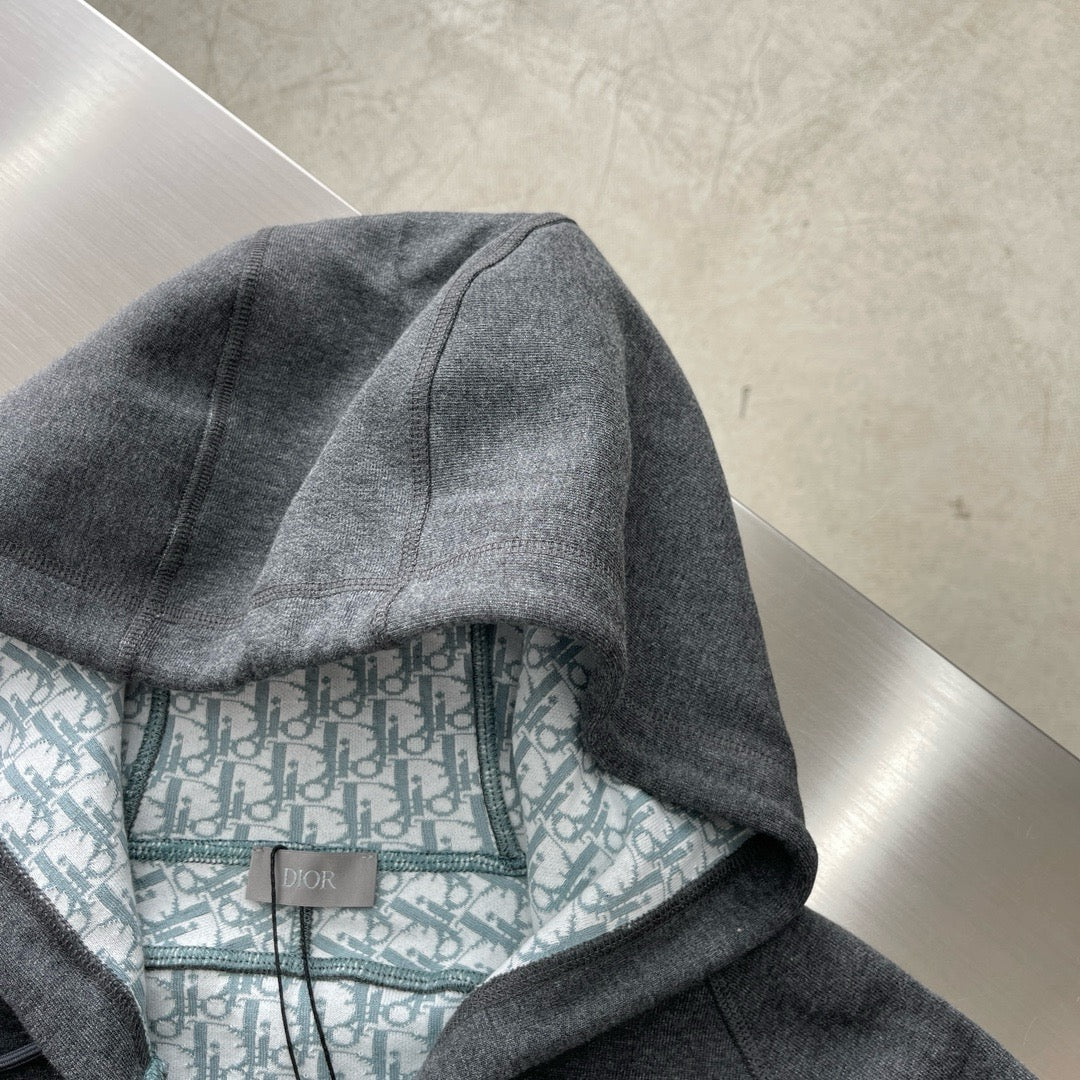 survêtement à capuche CDMaille de coton et cachemire gris