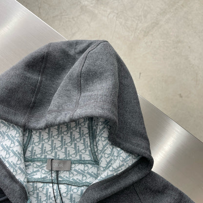 survêtement à capuche CDMaille de coton et cachemire gris