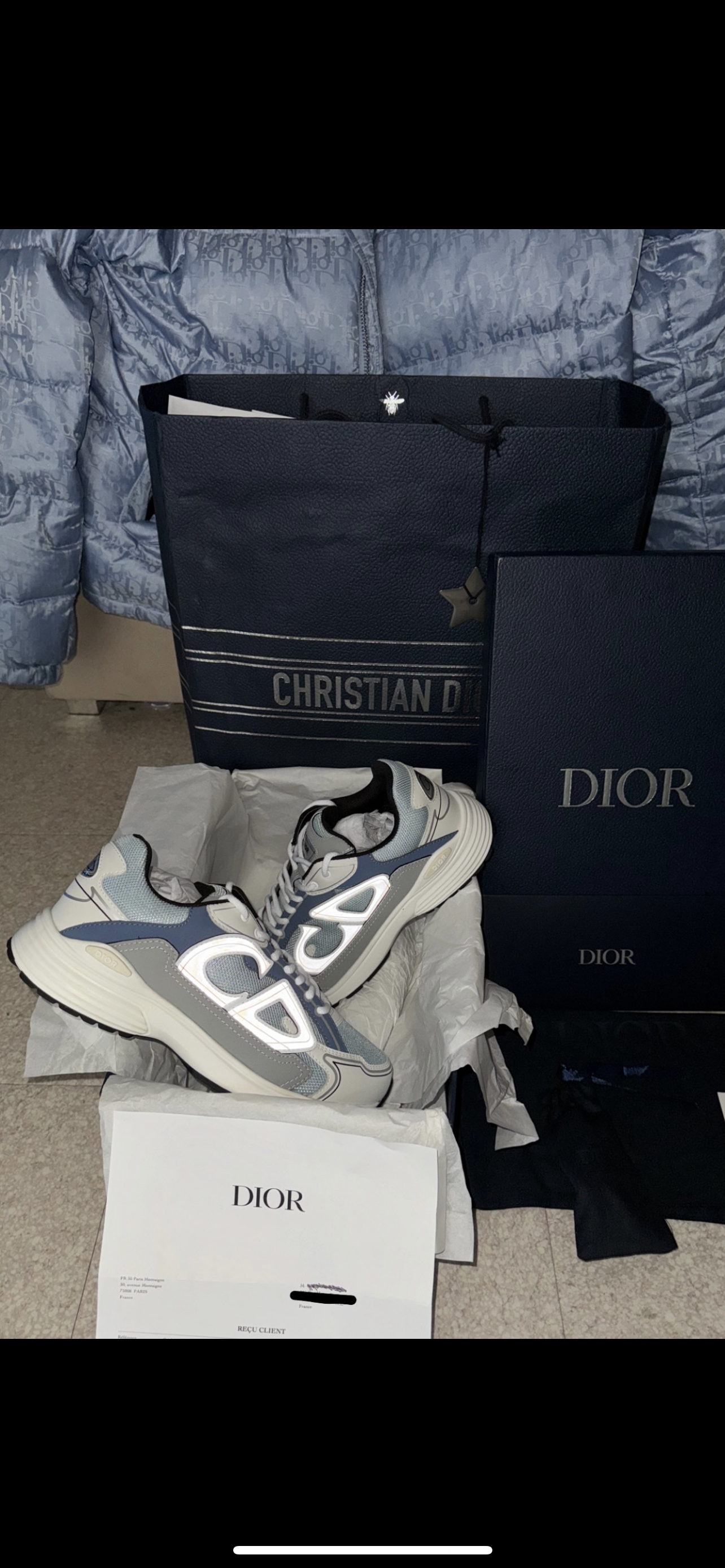 SNEAKERS B30 V3 VERSION BIEN LISSE BLEU CIEL RÉFLECTIVE RÉACTION CORRECTES  FACTURE PACKAGING COMPLET