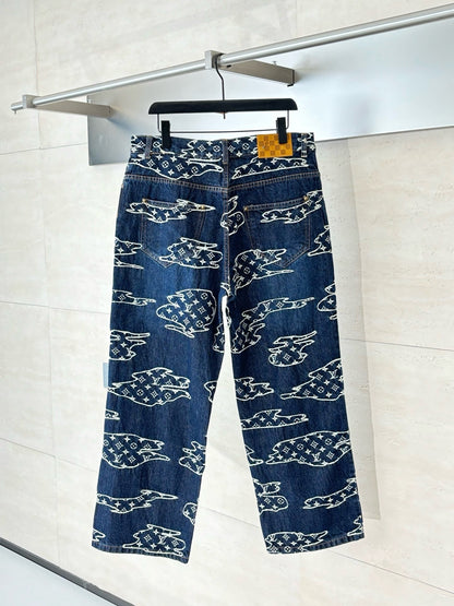 Pantalon droit Monogram en denim lv