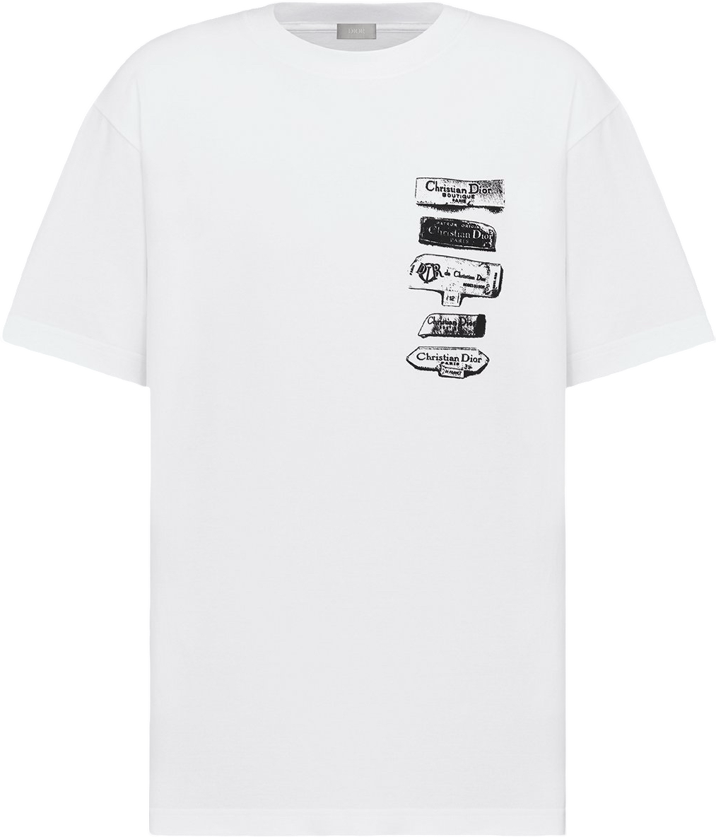 T-shirt CD Archives Labels, coupe relax Jersey de coton noir