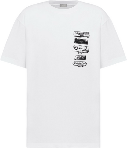 T-shirt CD Archives Labels, coupe relax Jersey de coton noir