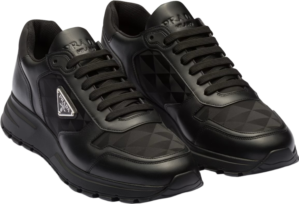 Baskets montantes en cuir et Re-Nylon