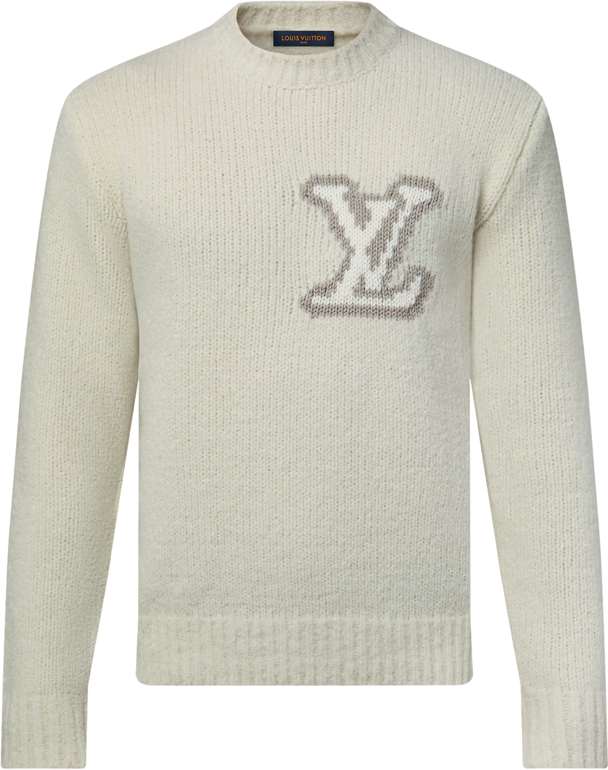 Pull col rond intarsia  lv