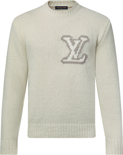 Pull col rond intarsia  lv