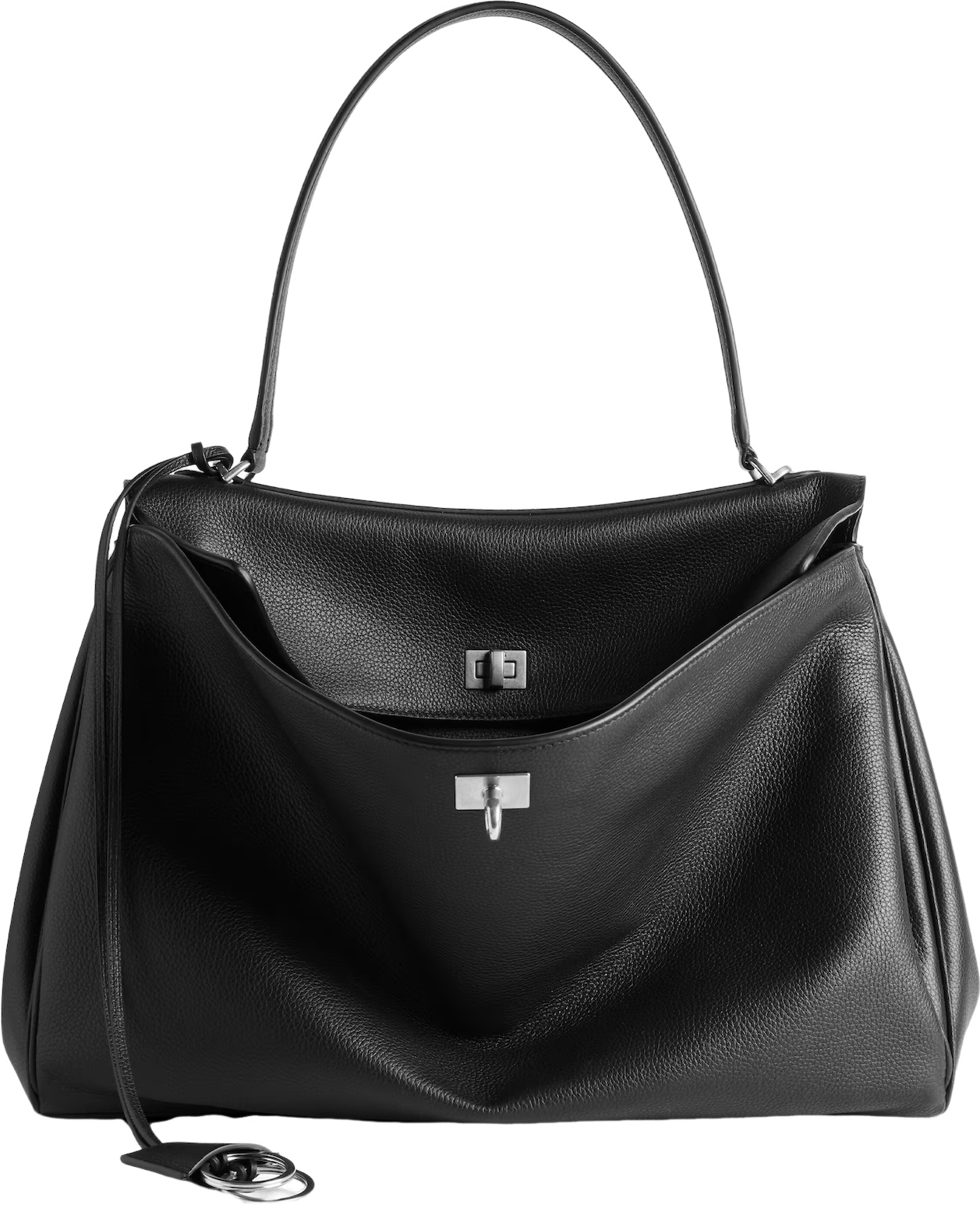 SAC BALEN À MAIN RODEO GRAND CUIR DE VEAU GRAINÉ EN NOIR