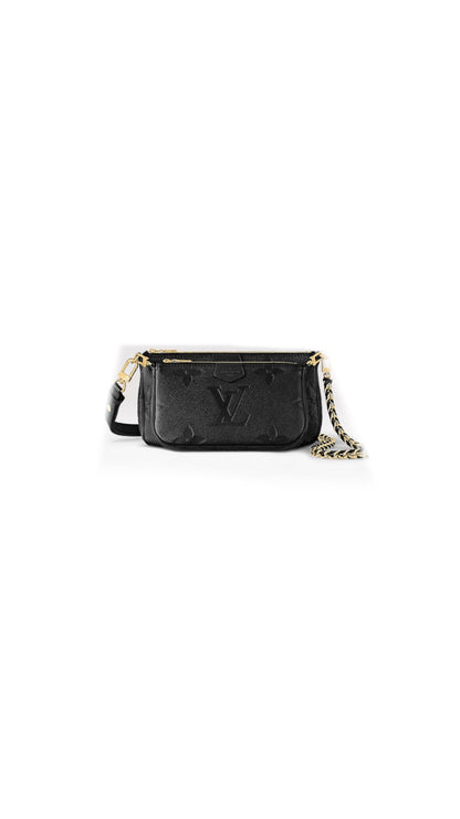 Black multi-pocket invoice bag
