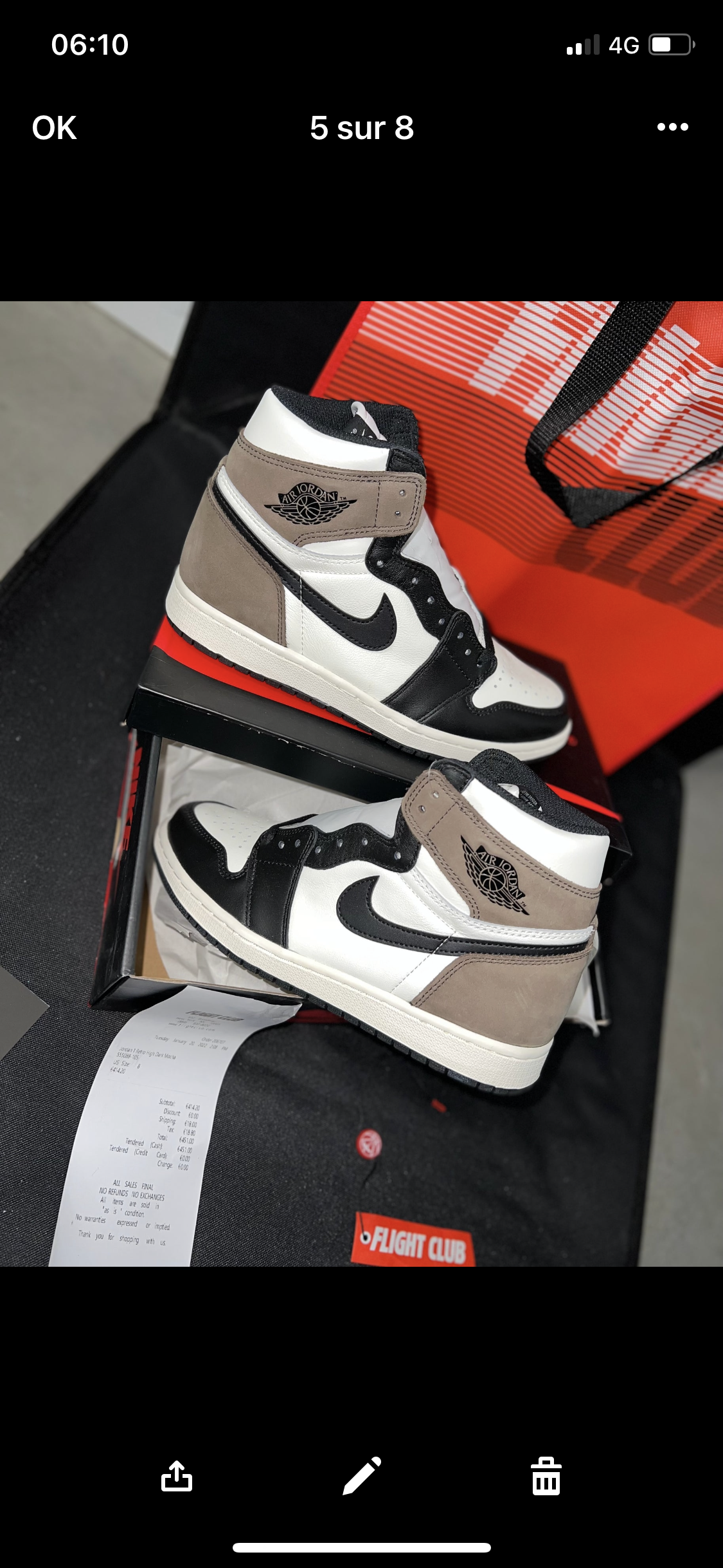 Jordan 1 Mocha Flight club Authentification ✔️ Facture