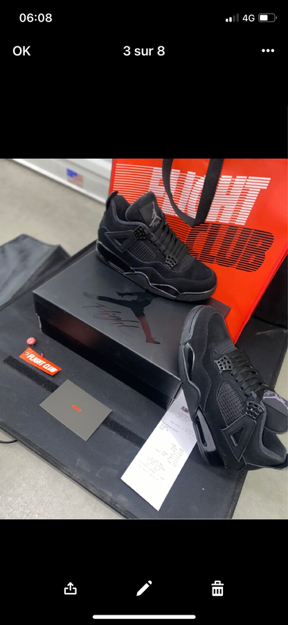 AJ 4 black cat Facture Stock X Or Flight club Authentification ✔️ au choix
