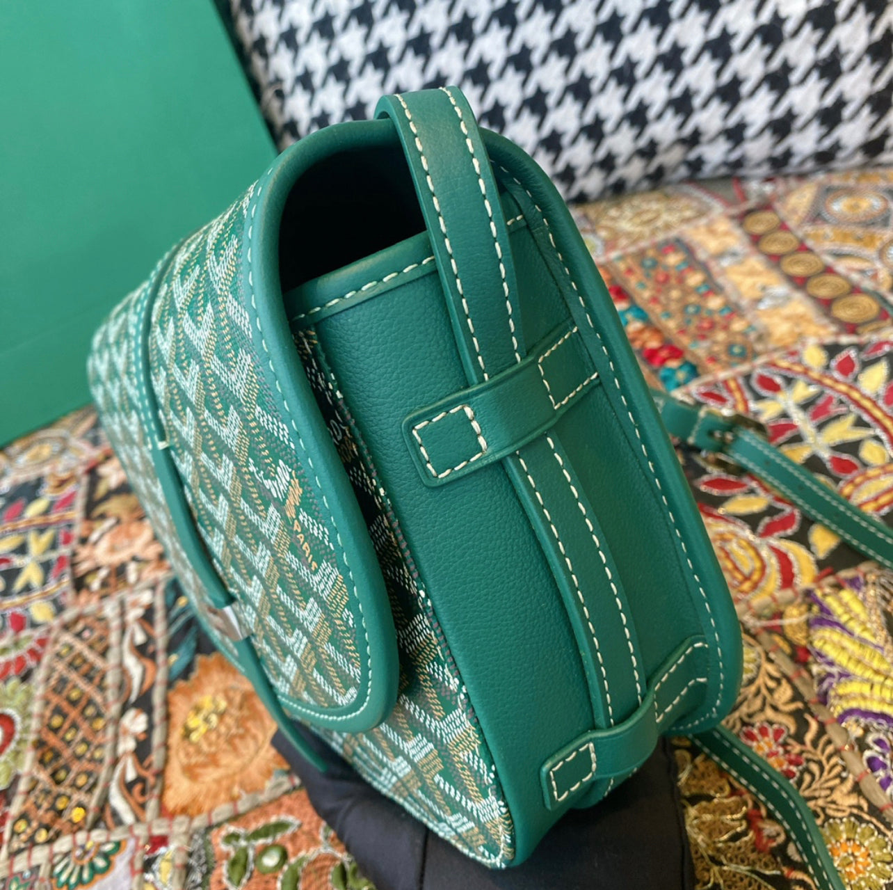 Belvedere green leather bag invoice