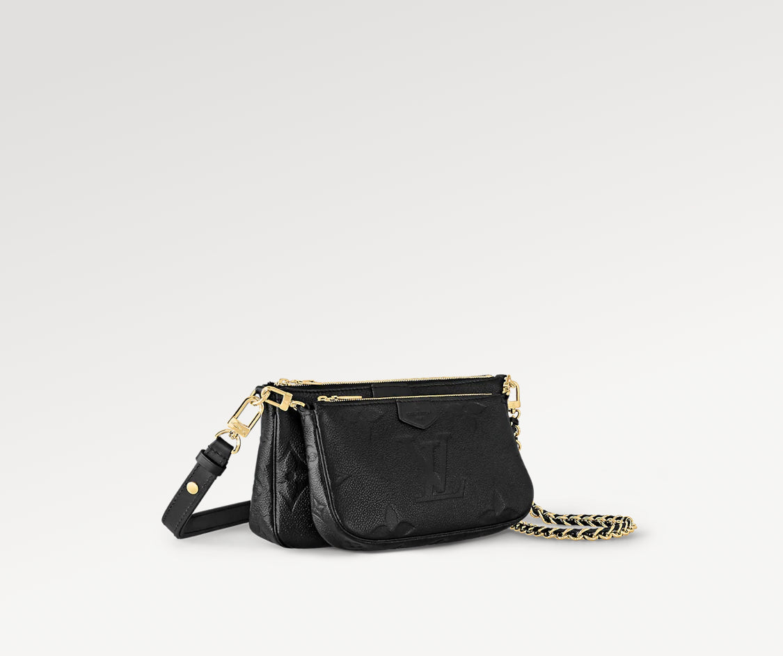 Black multi-pocket invoice bag
